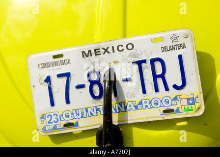 Mexico Cozumel car license plate Stock Photo