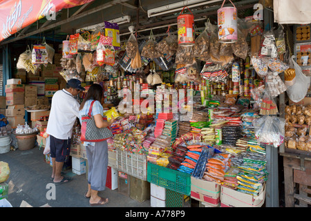 Market stalls in Phuket Town, Phuket, Thailand Stock Photo