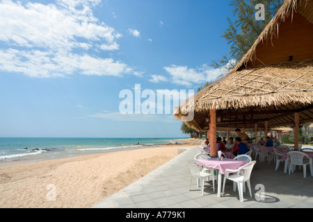 Beachfront Restaurant, Nang Thong Beach, Khao Lak, Phang Nga Province, Thailand Stock Photo