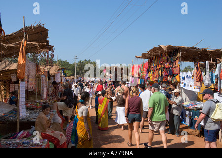 Flea Market, Anjuna Beach, North Goa, Goa, India Stock Photo