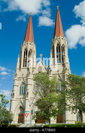 St Helena Cathedral (copy of Votivkirche in Vienna, Austria), Helena, Montana, USA Stock Photo