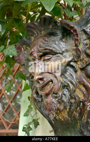 A fountain with a satyr face sculpture, Prague, Czech Republic Stock Photo