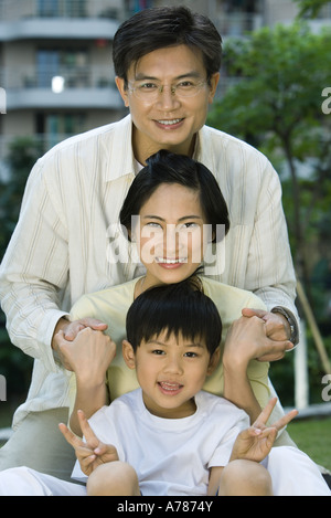 Man, woman and son, portrait Stock Photo