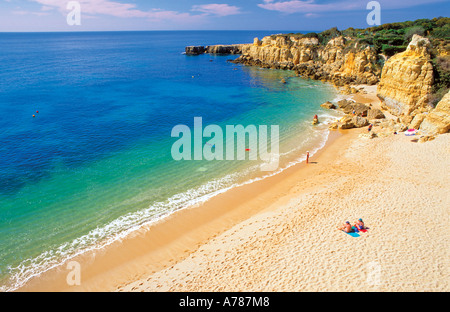 Beach Praia do Castelo, Albufeira, Algarve, Portugal Stock Photo