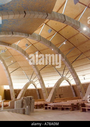 Interior view, San Pio da Pietrelcina or Padre Pio Pilgrimage Church, architect Renzo Piano, in San Giovanni Rotondo, Foggia, Ap Stock Photo