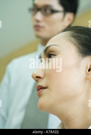 Businesswoman and businessman, close-up Stock Photo