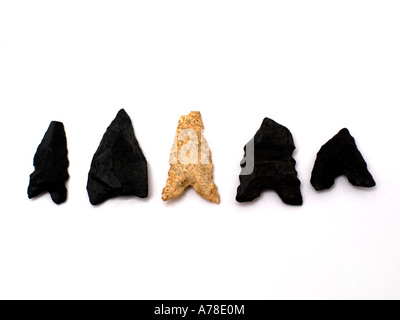 Late Neolithic Arrowheads 4000-6000 Years Old Algeria North Africa Stock Photo