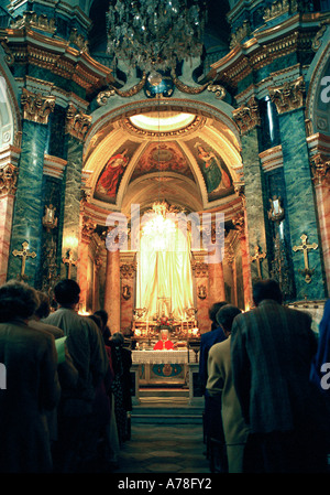 Nice Cote d'Azur France - Sunday mass at a Catholic church in Nice, Stock Photo