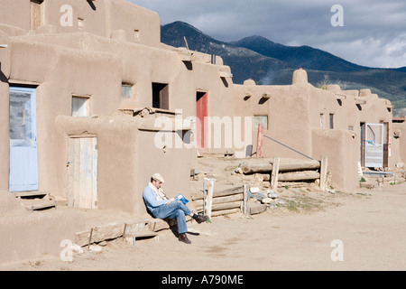 Taos Pueblo in northern New Mexico, a Native American community Stock Photo