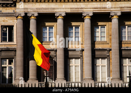 The Belgian National Flag flying at the Palais de la Nation Brussels Belgium Stock Photo