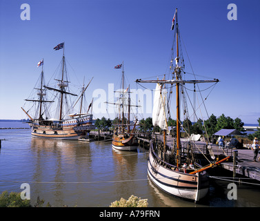 Historical ships at Jamestown Settlement Virginia USA Stock Photo