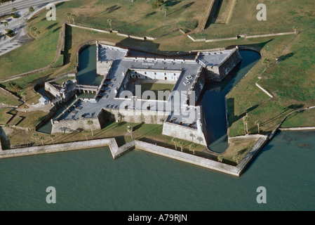 Arial view of the Castillo de San Marcos in St Augustine Florida USA Stock Photo