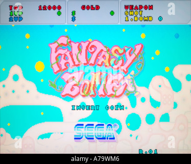 Fantasy Zone Sega 1985 vintage arcade videogame screenshot - EDITORIAL USE ONLY Stock Photo