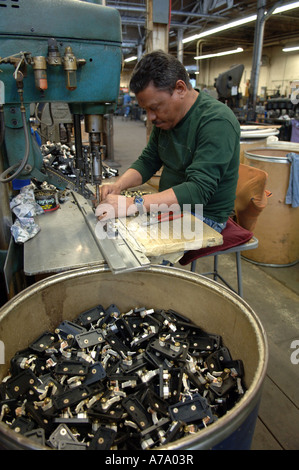 Workers at GAL Elevator Company in the NYC borough of the Bronx Stock Photo