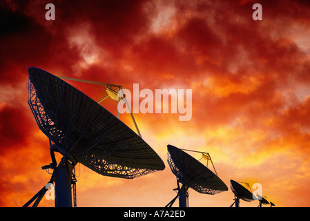Satellite dishes digitally manipulated image Stock Photo