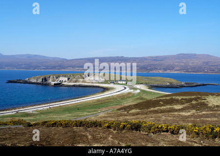 Old disused lime stone quarry on promontory  in Loch Eriboll on Route North Coast 500 in Sutherland Highland Scotland UK Stock Photo