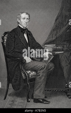 John Tyler, 1790 - 1862.  10th president of the United States of America. From a painting by Alonzo Chappel. Stock Photo