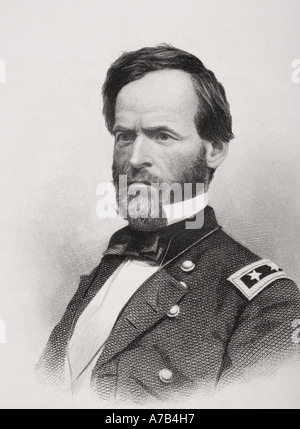 William Tecumseh Sherman, 1820 - 1891. American soldier, businessman, educator, and author.  Union general in American Civil War Stock Photo