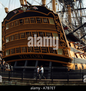 HMS Victory historic warship of the Royal Navy Portsmouth UK HMS Victory is the worlds oldest commissioned warship Stock Photo