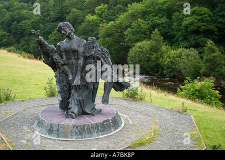 Monument to Percy Bysshe Shelley Elan Valley visitors center Elan Valley Estate Cymru Wales UK June 2005 Stock Photo