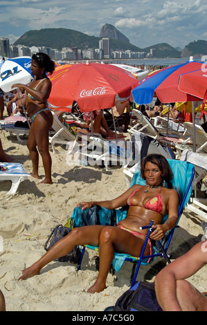 Girl on Copacabana Beach, Rio de Janeiro, Brazil