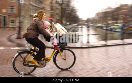 Bicycle is the favourite form of transport in Amsterdam Stock Photo