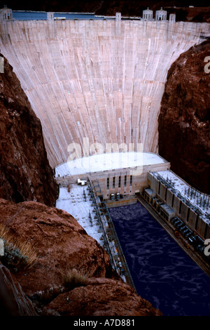 Aerial view of hoover dam near las Vegas Stock Photo