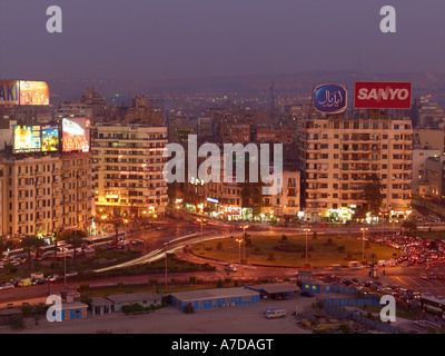 Midan Tahrir Square At Dusk, Downtown Stock Photo