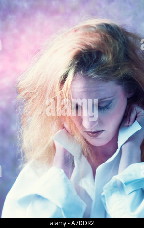 Portrait of young blonde caucasian woman Stock Photo