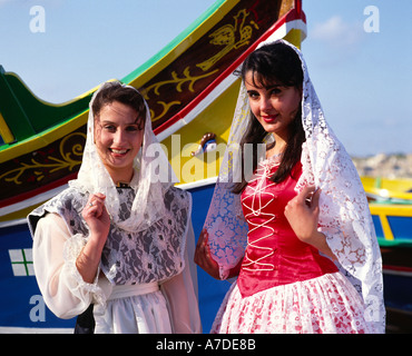 Women in National Costume Malta Stock Photo: 515725 - Alamy