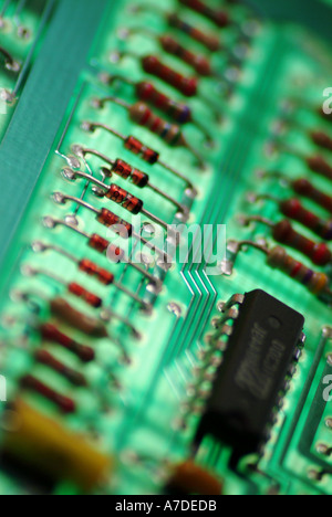 detail of computer printed circuit board Stock Photo