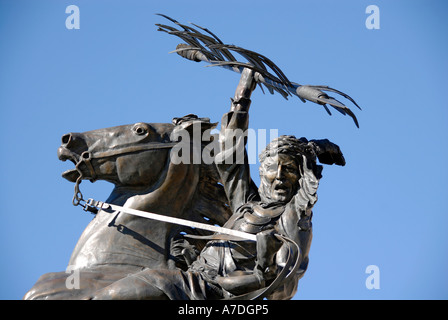 Mascot Statue of Unconquered Seminole Indian on Horse Florida State University Campus Tallahassee Florida FL Seminoles Stock Photo