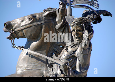 Mascot Statue of Unconquered Seminole Indian on Horse Florida State University Campus Tallahassee Florida FL Seminoles Stock Photo