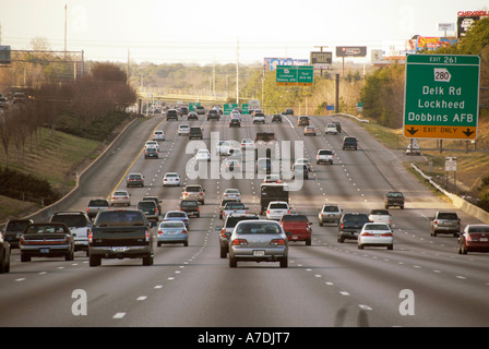 Atlanta Georgia traffic pattern on I 75 Stock Photo