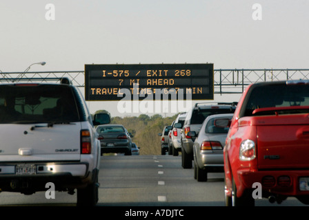 Atlanta Georgia traffic pattern on I 75 Stock Photo