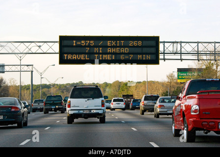 Atlanta Georgia traffic pattern on I 75 Stock Photo