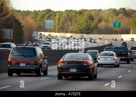 Atlanta Georgia traffic pattern on I 75 Stock Photo