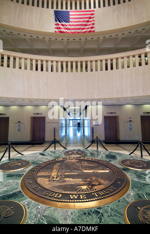 The Great Seal of the State of Florida in the interior of the new current State Capitol Building at Tallahassee Florida FL Stock Photo