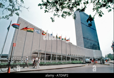New York ,NY, 'United Nations' BUilding Exterior U.N. Organization Front International Glass Skyscraper Stock Photo