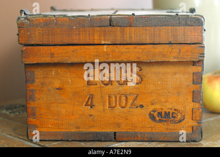 Old style egg box Stock Photo