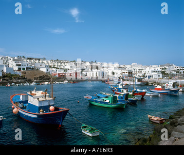 Fishing Harbour, Puerto del Carmen, Lanzarote, Canary Islands, Spain Stock Photo