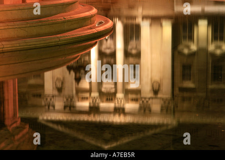 Buckingham Palace reflections at night with the New Illumination Installed, London, UK Stock Photo