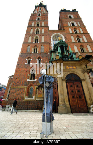 busker in krakow square Stock Photo