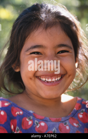 Mexico, Jalisco, Puerto Vallarta. Young girl smiling. Stock Photo