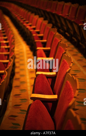 Theater seats KiMo Theater circa 1927 Pueblo Deco Picture Palace Albuquerque New Mexico Stock Photo