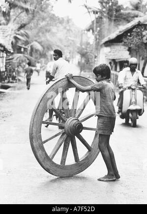 old vintage 1900s black and white pictures Life in India Indian life Stock Photo