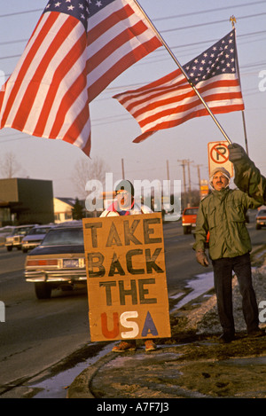 Auto Workers Protest Imports Stock Photo