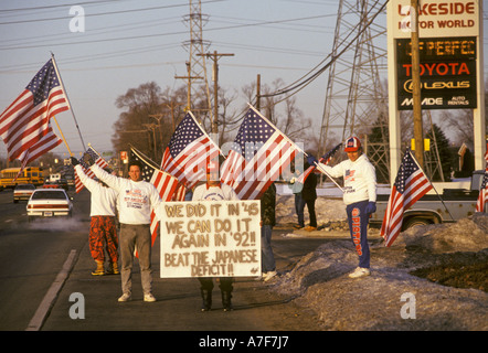 Auto Workers Protest Imports Stock Photo