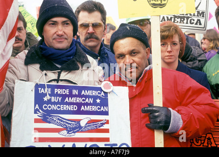 Auto Workers Protest Imports Stock Photo