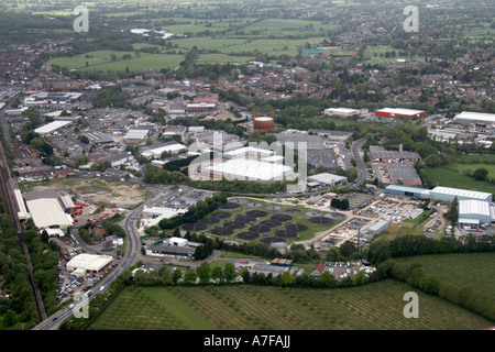 High level oblique aerial view north east of water works and railway Royal Mail Depot Tonbridge Kent TN9 England UK Stock Photo